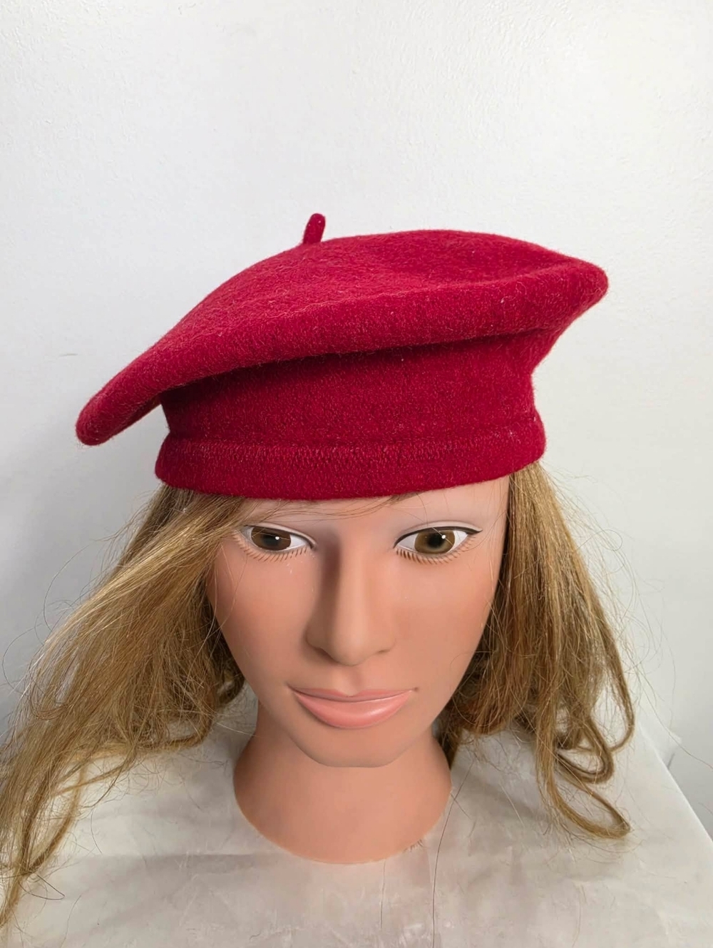 Women's Red Wool Beret Stylish French Hat